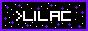 Lilac Shades button - LILAC in white text on a black starry background